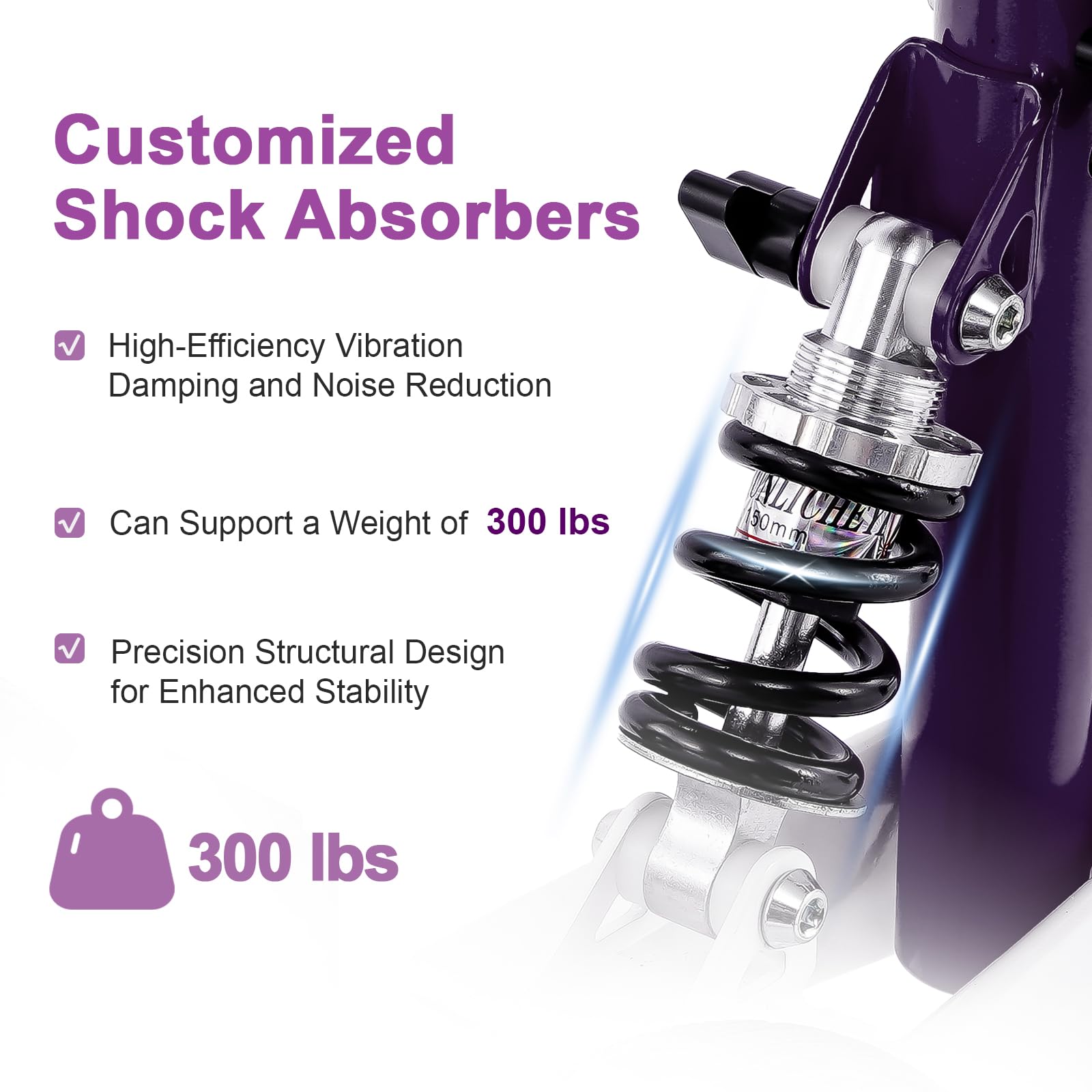 BlessReach Steerable Knee Walker Purple front view highlighting safe indoor maneuverability