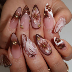 BLGTGH French Tips almond nails with almond shape for everyday elegance