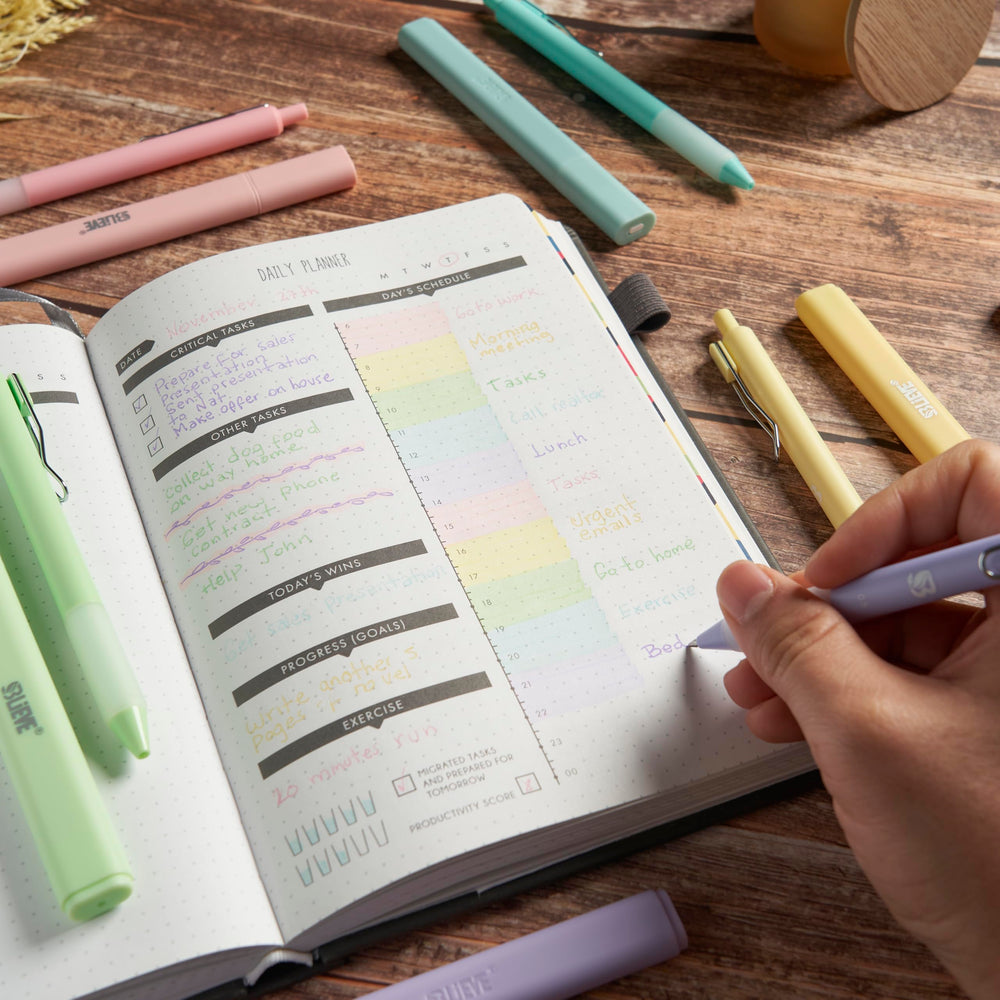 BLIEVE gel pens with rubber grip reduce hand fatigue during long sessions.