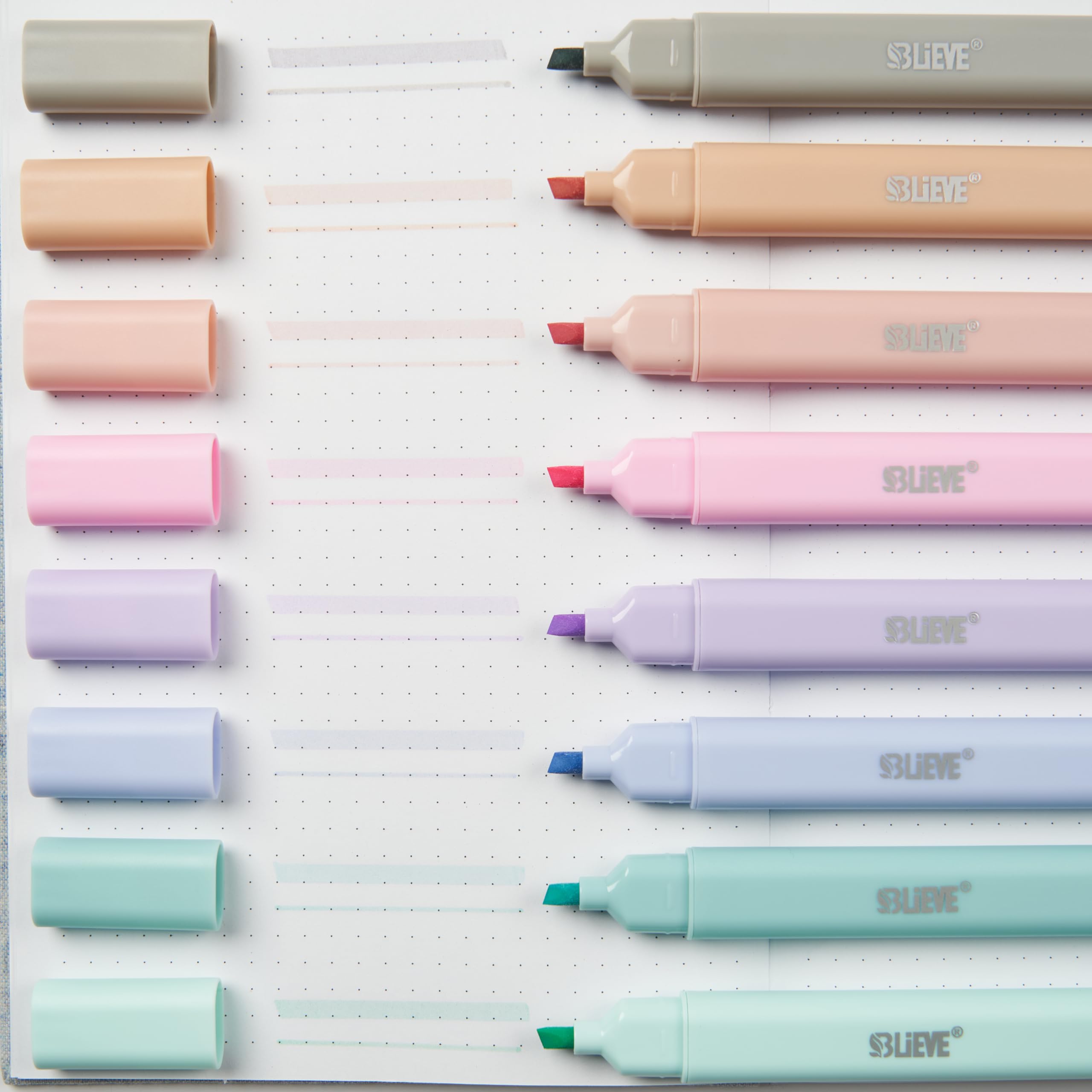 BLIEVE dual-tip highlighters for journaling and notes