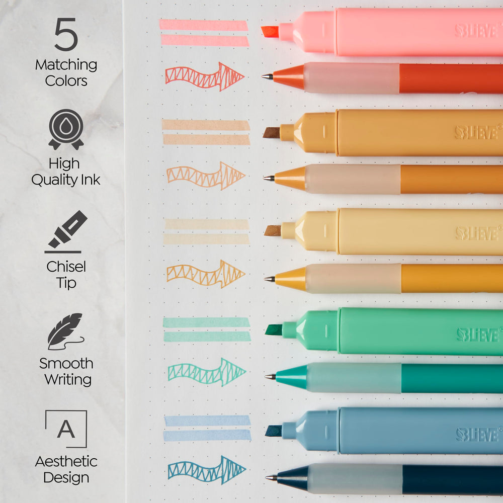 BLIEVE gel pens with 0.5mm tip deliver smooth writing.