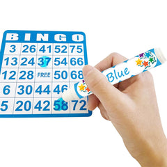Blimark Bingo Daubers quick-dry ink minimizes smudging on cards