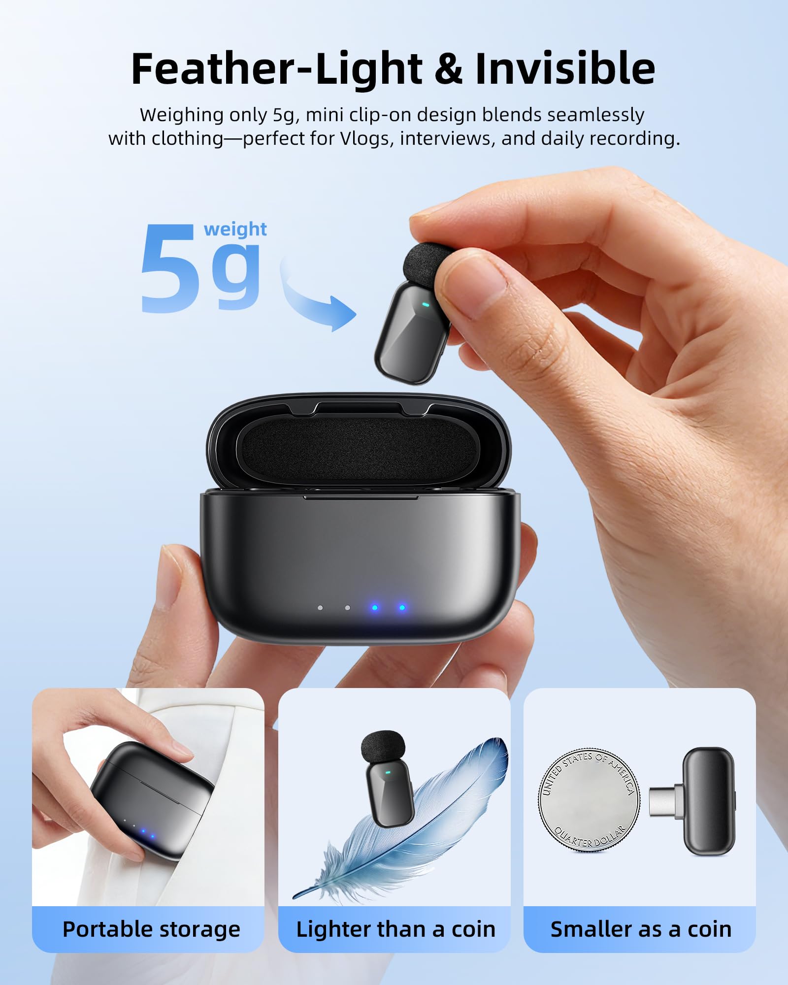 Blinfada AI noise cancellation interface reduces background noise for cleaner clips.