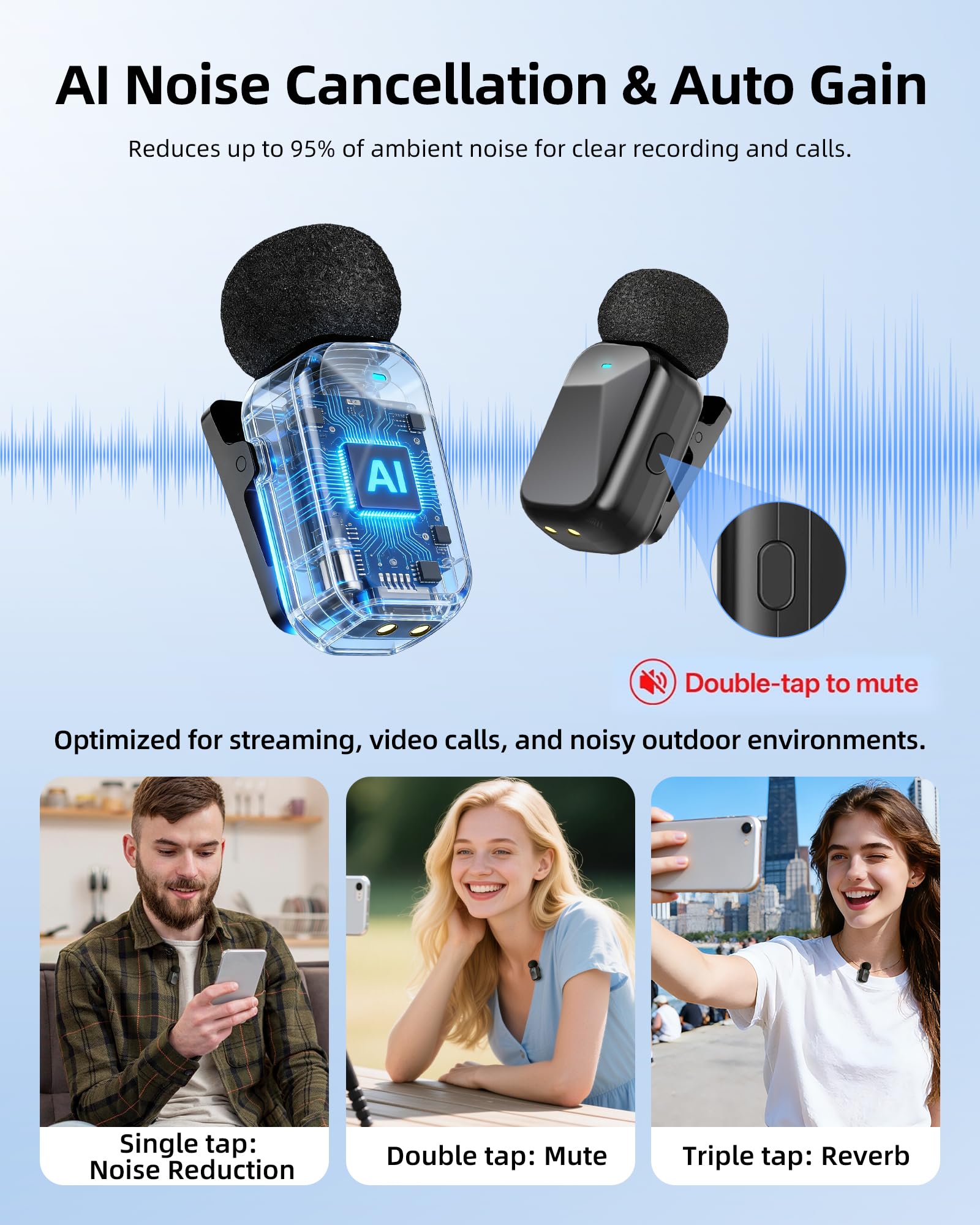 Blinfada dual-channel podcasting lets two transmitters capture interviews.