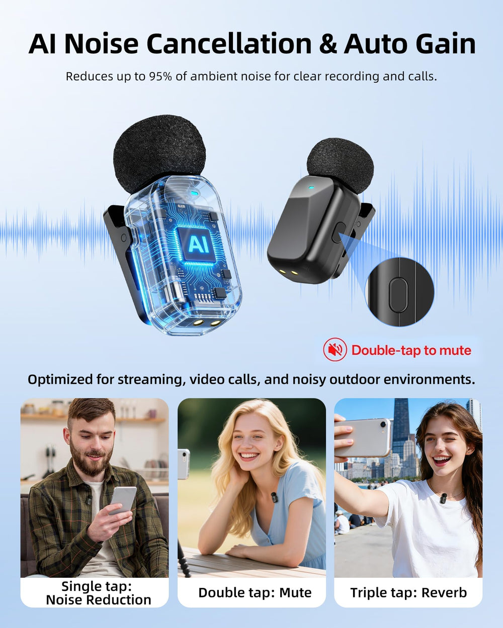 Blinfada dual-channel podcasting lets two transmitters capture interviews.