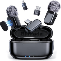 Blinfada mini lavalier mic with iPhone setup delivers crisp wireless audio on the go.