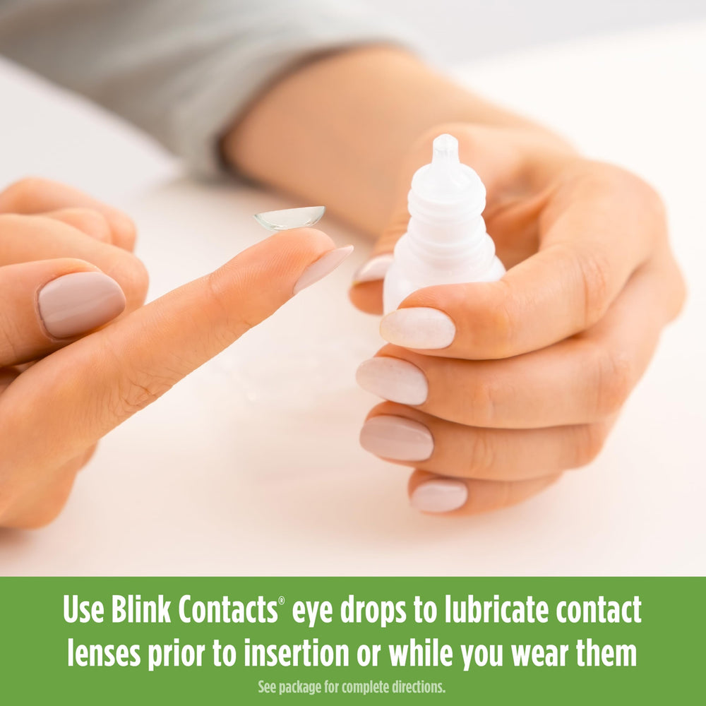 Blink Contacts portable bottle in pocket demonstrates on-the-go hydration