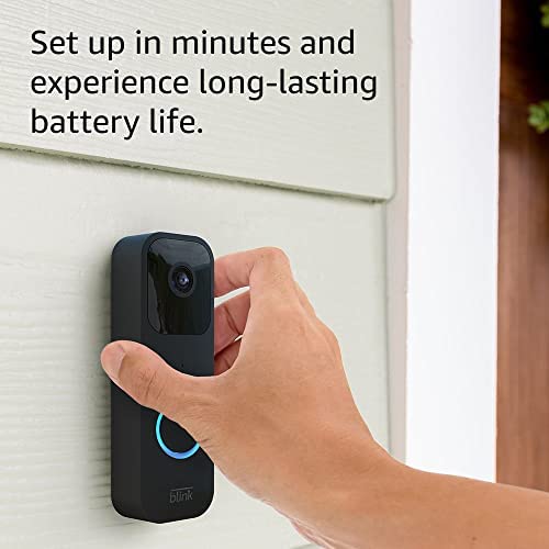 Blink Like-New Video Doorbell detects motion and sends alerts instantly.