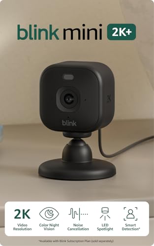 Blink Mini 2K+ doorbell chime integration enables real-time alerts.