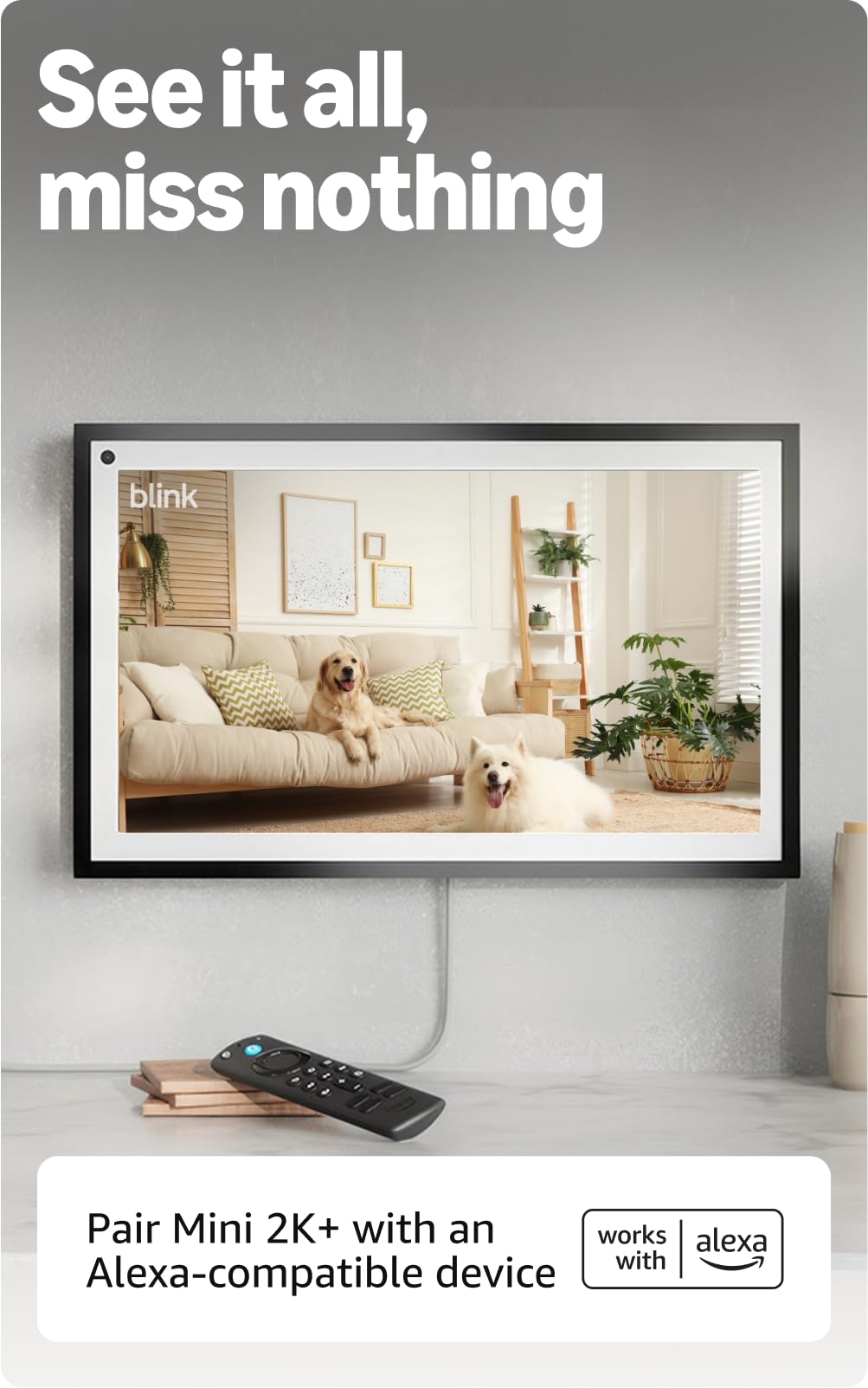 Blink Mini 2K+ motion detection alerts for real-time updates.