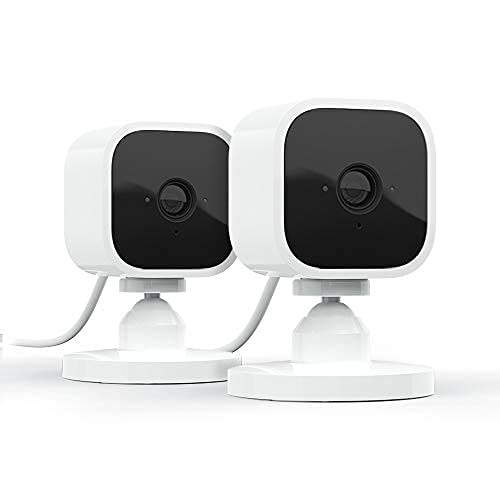 Blink Mini compact indoor camera front view for day and night monitoring.