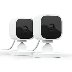 Blink Mini compact indoor camera front view for day and night monitoring.