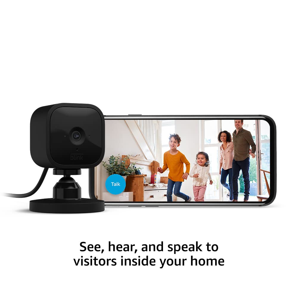 Blink Mini night vision view enables steady low-light surveillance.