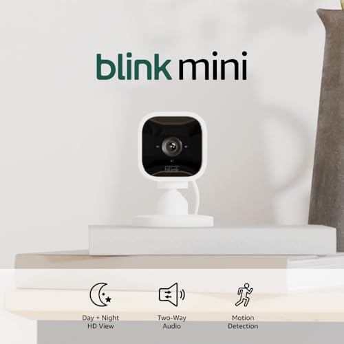 Blink Mini setup with Wi-Fi and Alexa for hands-free control.