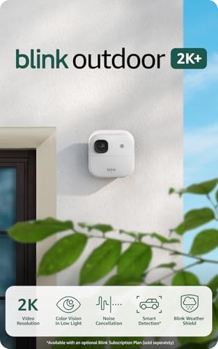 Blink Outdoor 2K+ battery life up to two years with included batteries.