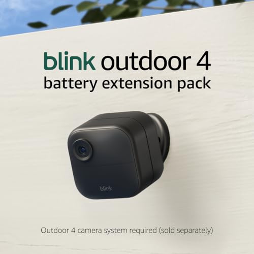 Blink Outdoor Battery Extension Pack mounted indoors or outdoors for ongoing surveillance.