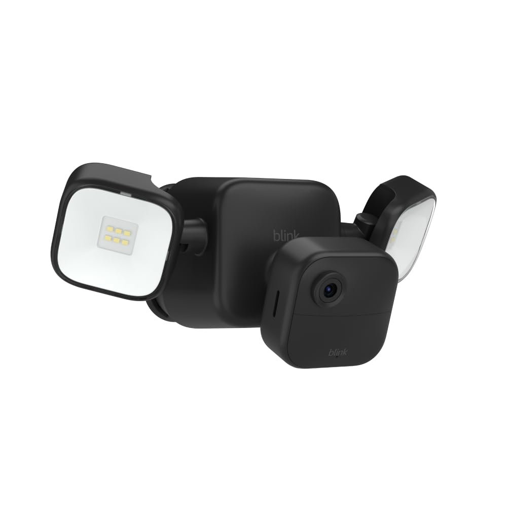 Blink Outdoor 4 Floodlight Camera front view showing bright security lighting for outdoors