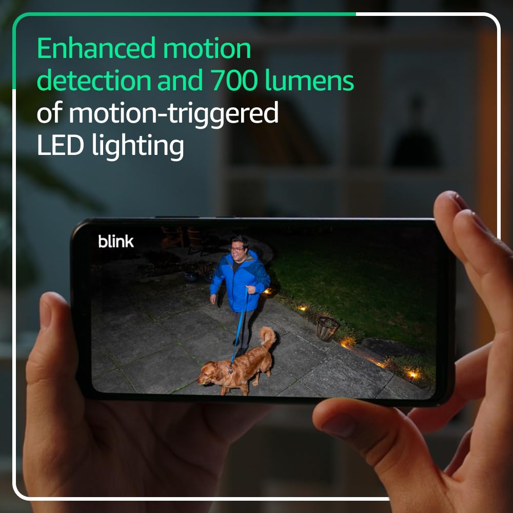 Blink Outdoor 4 Floodlight Camera installation view indicating wire-free setup for easy mounting