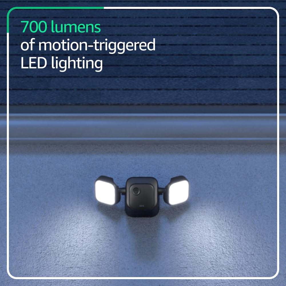 Blink Outdoor 4 Floodlight Camera LED lighting in action providing outdoor illumination around your entryway