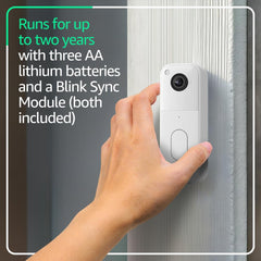 Blink Video Doorbell runs up to two years on included Energizer lithium batteries.