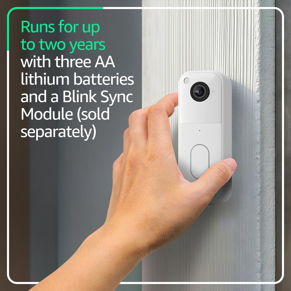 Blink Video Doorbell battery-powered setup enables wire-free installation anywhere