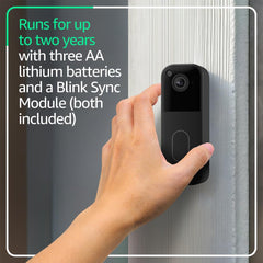 Blink Video Doorbell night-vision view providing clear footage after dark.