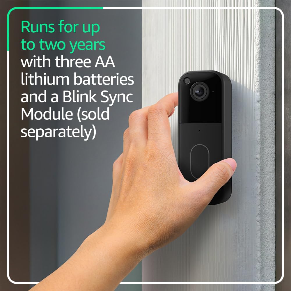 Blink Video Doorbell night vision in action for clear nighttime deliveries.