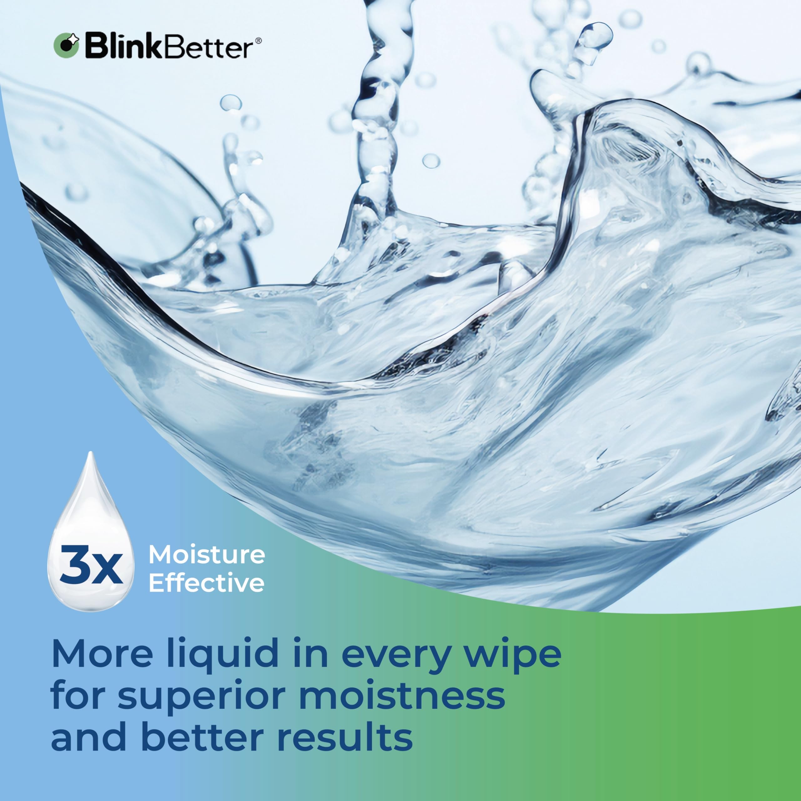 BlinkBetter 3x moisture technology provides lasting eyelid hydration.