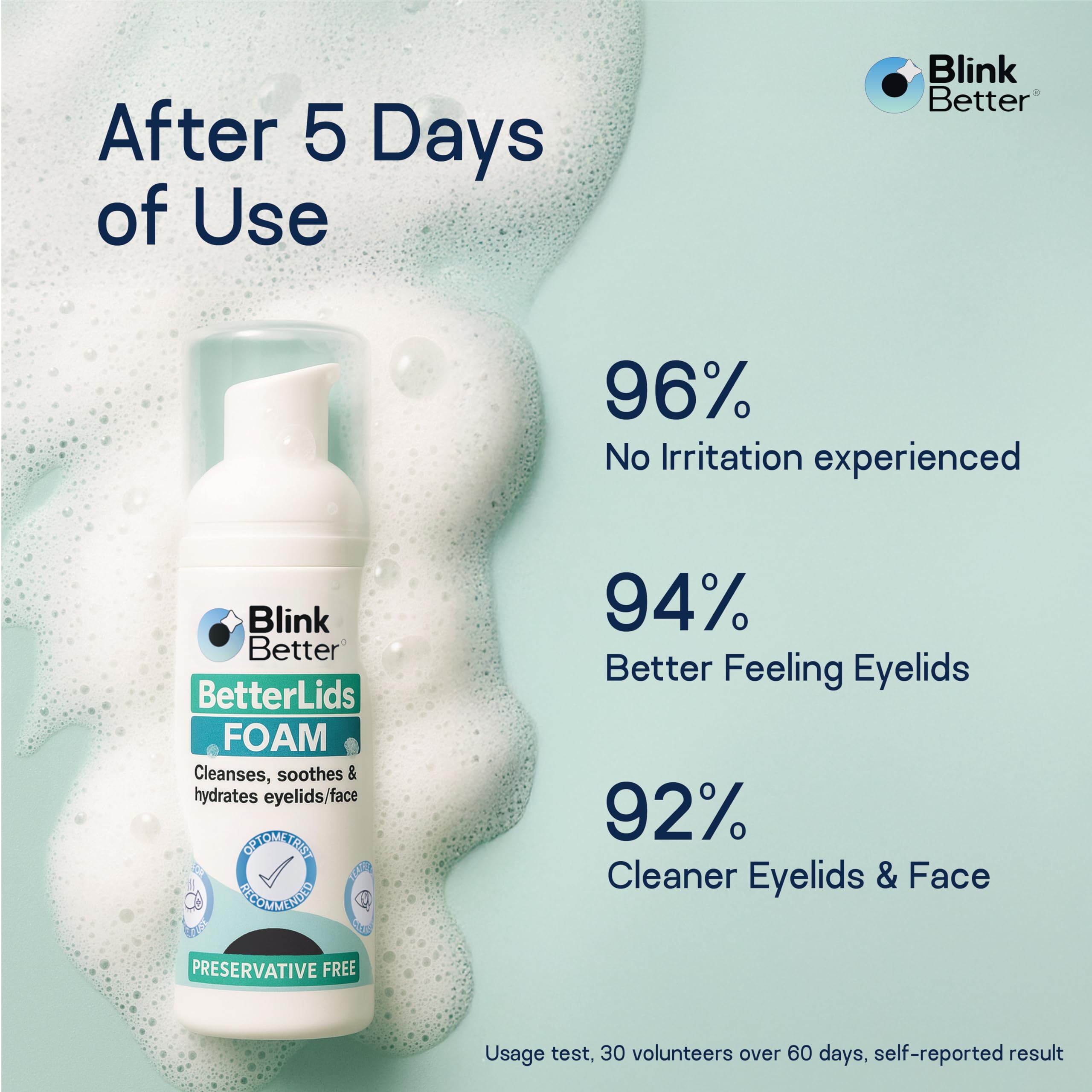 Daily eyelid hygiene routine using BetterLids cleanser.