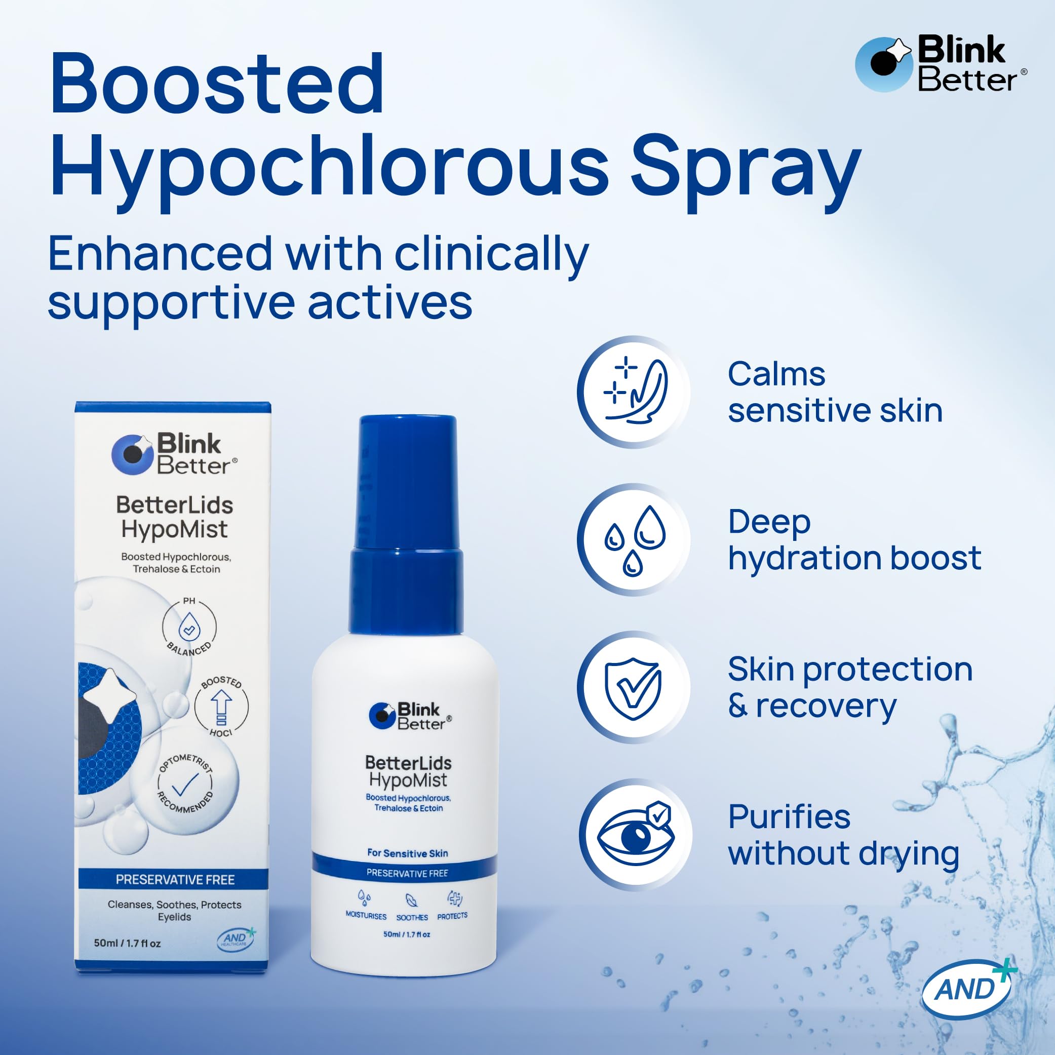 BlinkBetter BetterLids ingredients close-up with trehalose and ectoin soothing lids