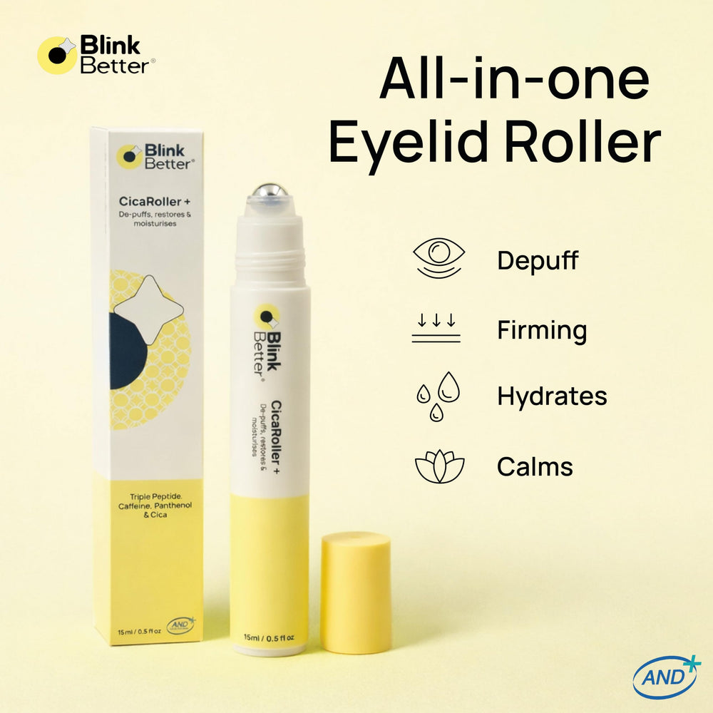 BlinkBetter Eye Roller cooling effect eases morning puffiness around eyes