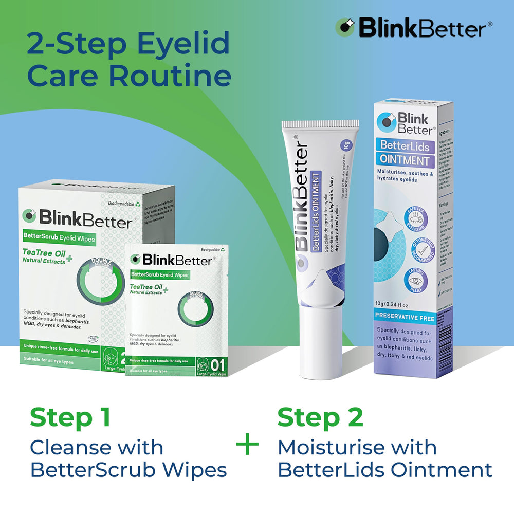 BlinkBetter travel-friendly wipes for on-the-go eyelid care.