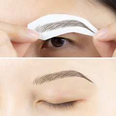 Bliss and Beyond USA bushy tinted brow stickers create a bold, defined frame.