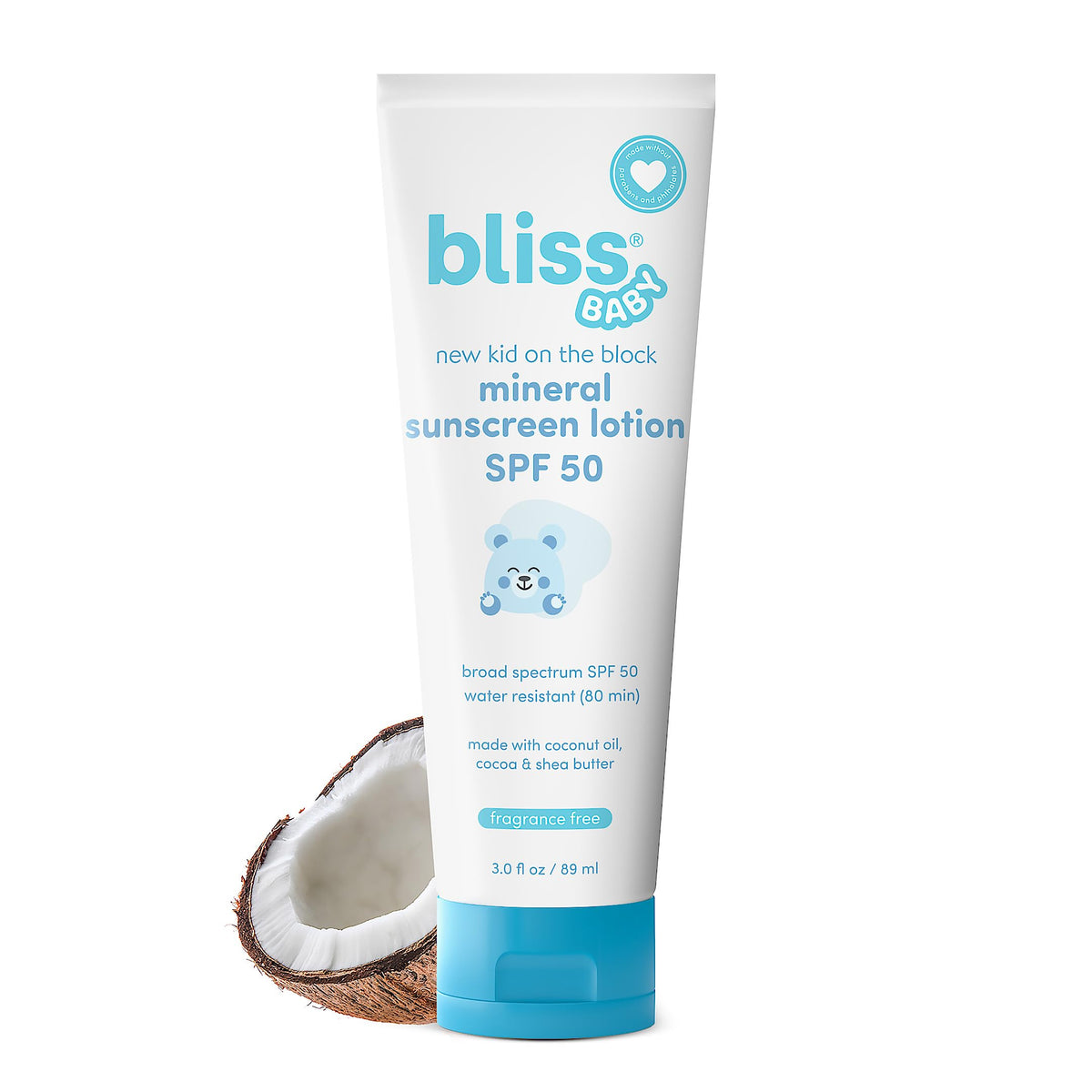 Bliss Baby Sunscreen SPF 50 being applied to delicate skin for daily sun protection.