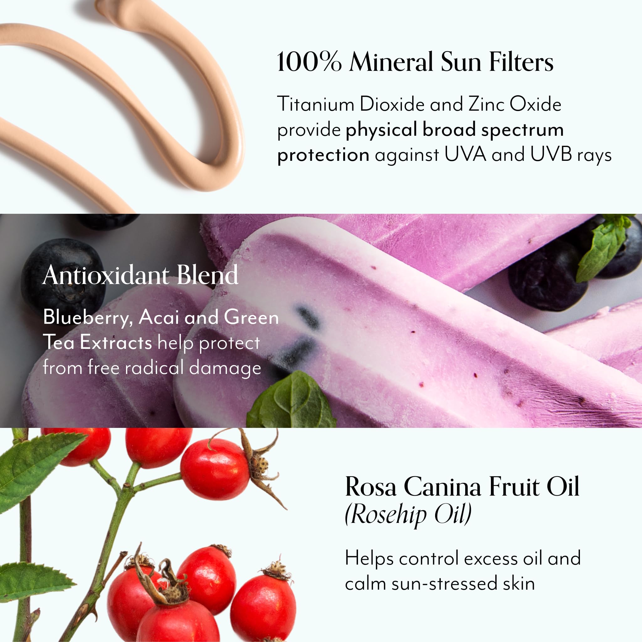 Bliss Block Star SPF 30 antioxidants from blueberry and acai nourish skin.
