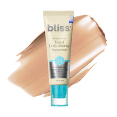 Bliss Block Star SPF 30 bottle pour shows silky texture for lightweight daily protection.
