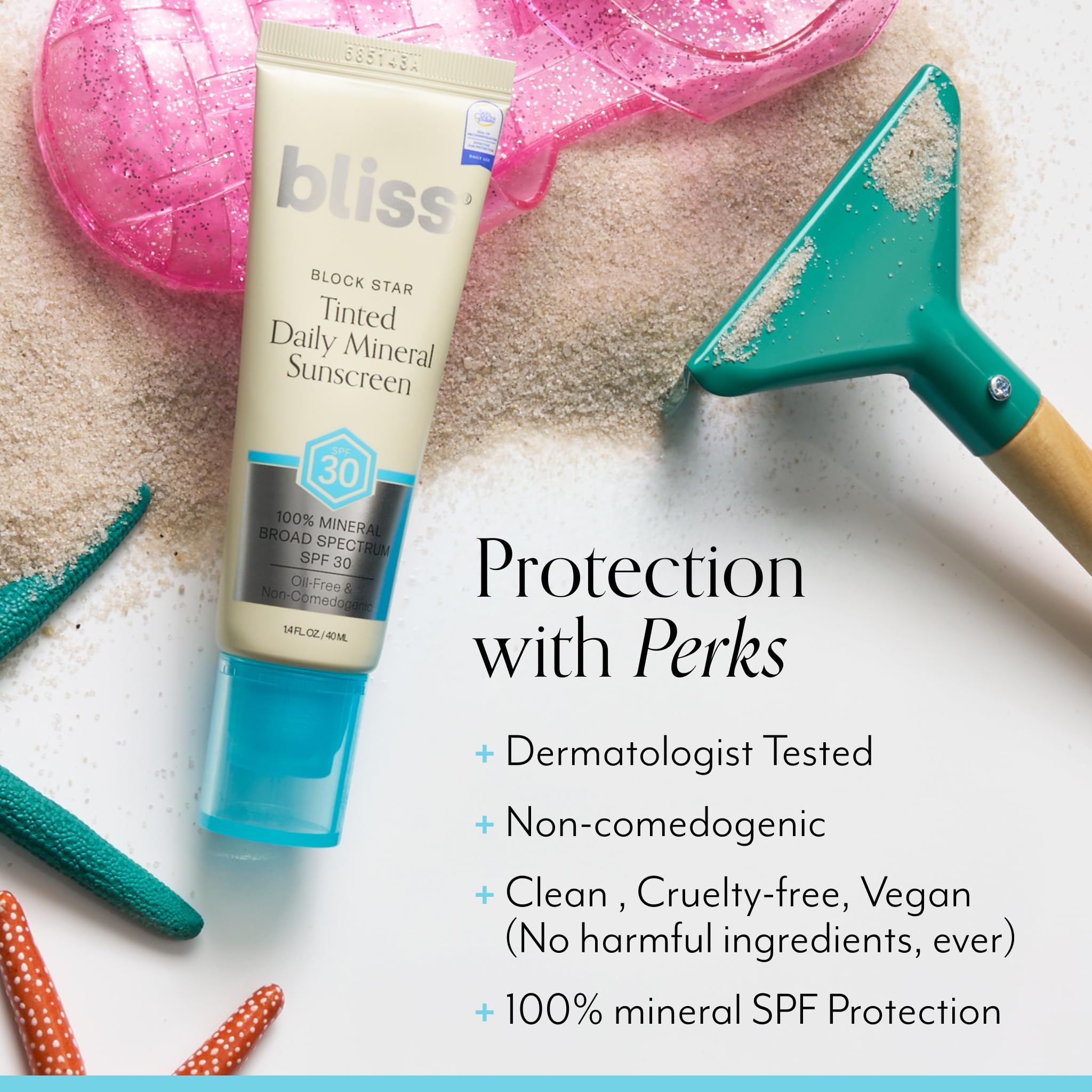 Bliss Block Star SPF 30 natural finish on diverse complexions.