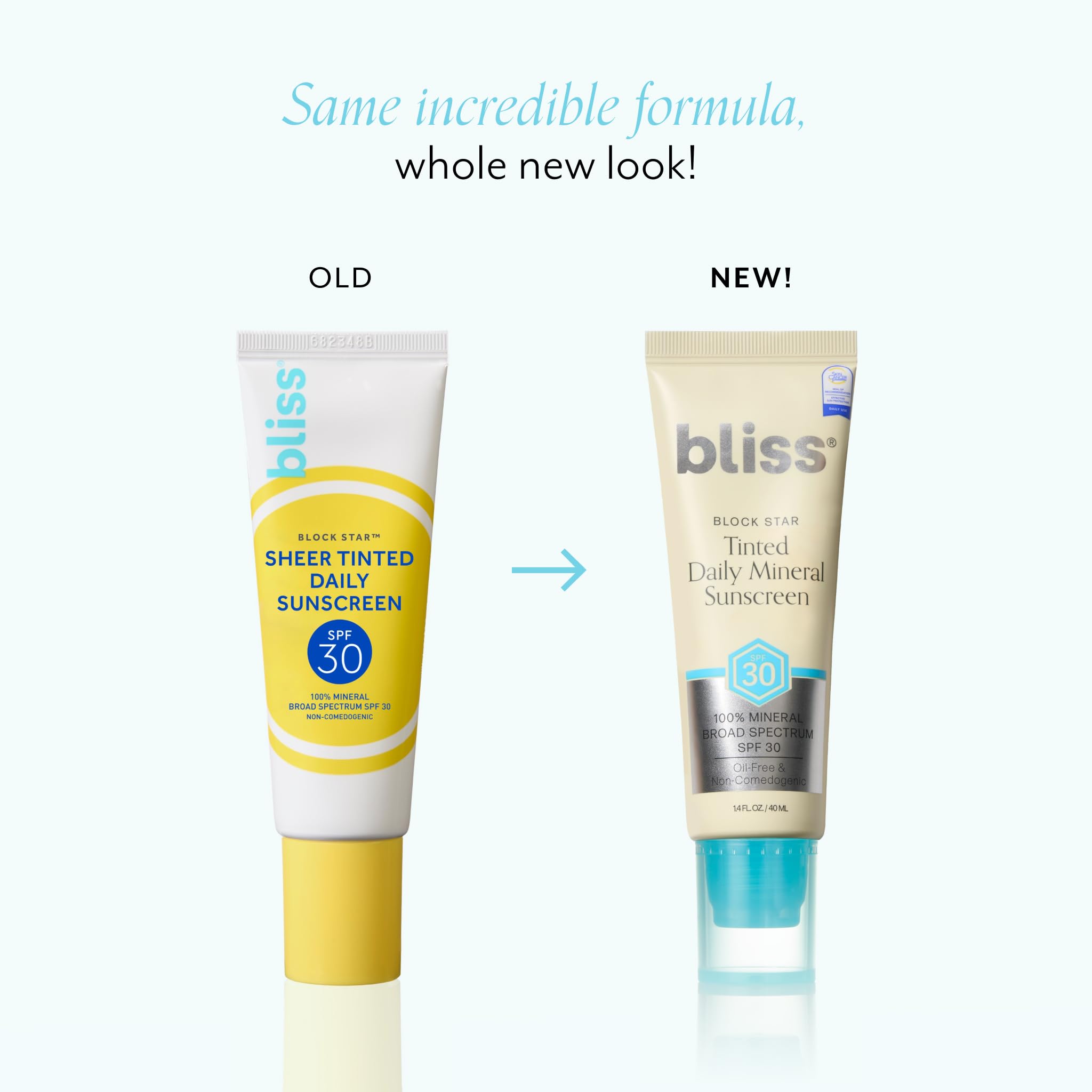 Bliss Block Star SPF 30 swatch on skin demonstrates even tint for all tones.