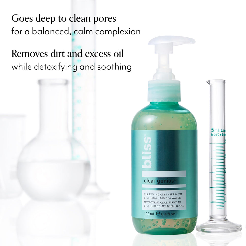 Bliss Clear Genius lather on skin demonstrates gentle cleansing.