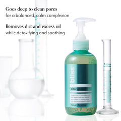 Bliss Clear Genius lather on skin demonstrates gentle cleansing.