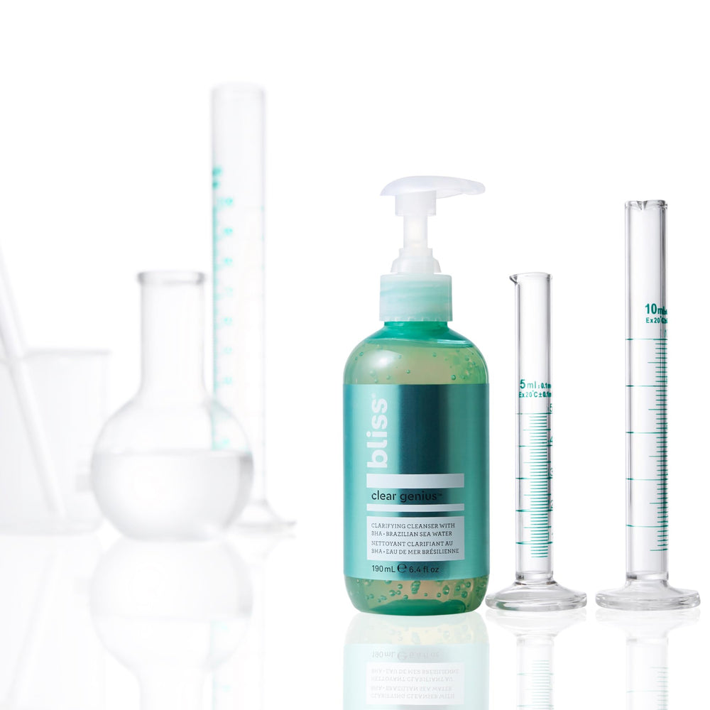Bliss Clear Genius morning routine with daily cleanse.