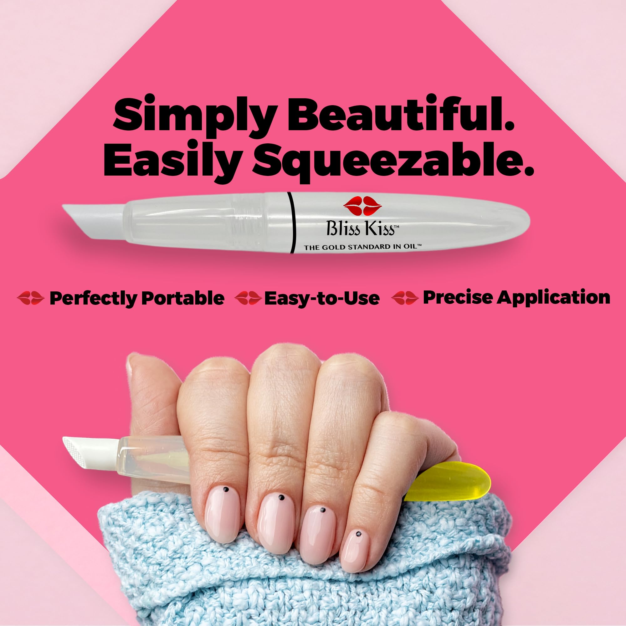 Bliss Kiss 8ml capacity for longer use between refills.