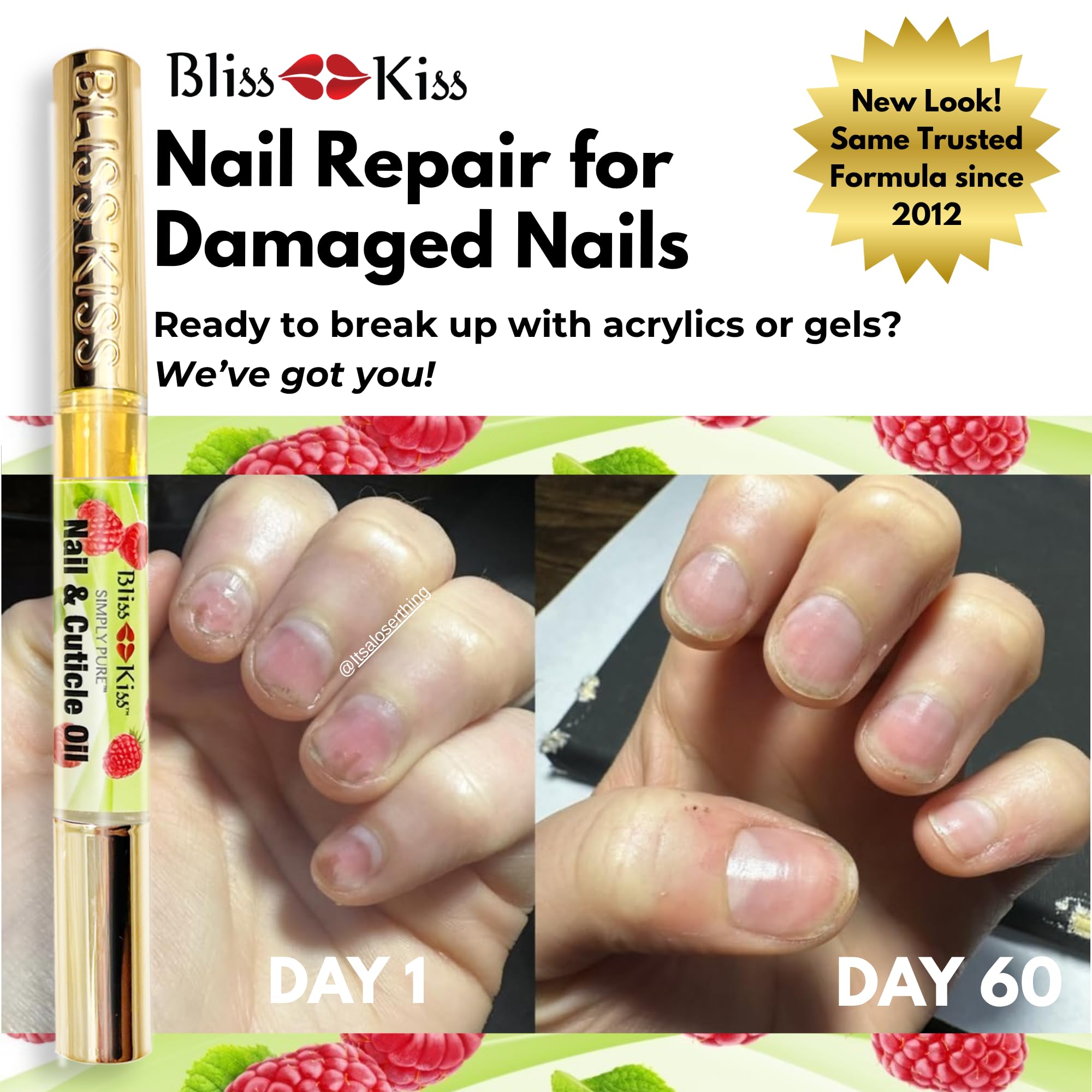 Bliss Kiss after enhancements care for natural nails.