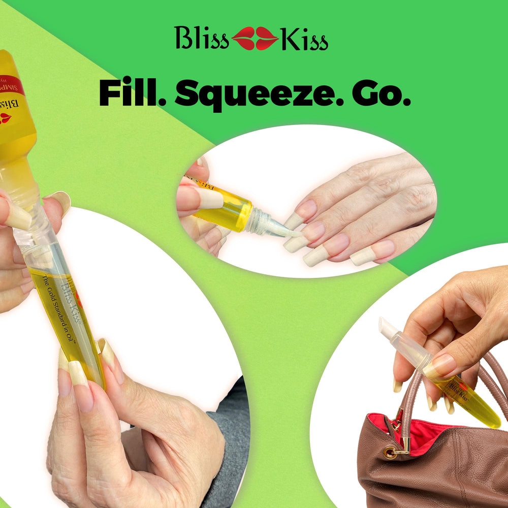 Bliss Kiss cuticle oil pen with screw-on lid for travel storage
