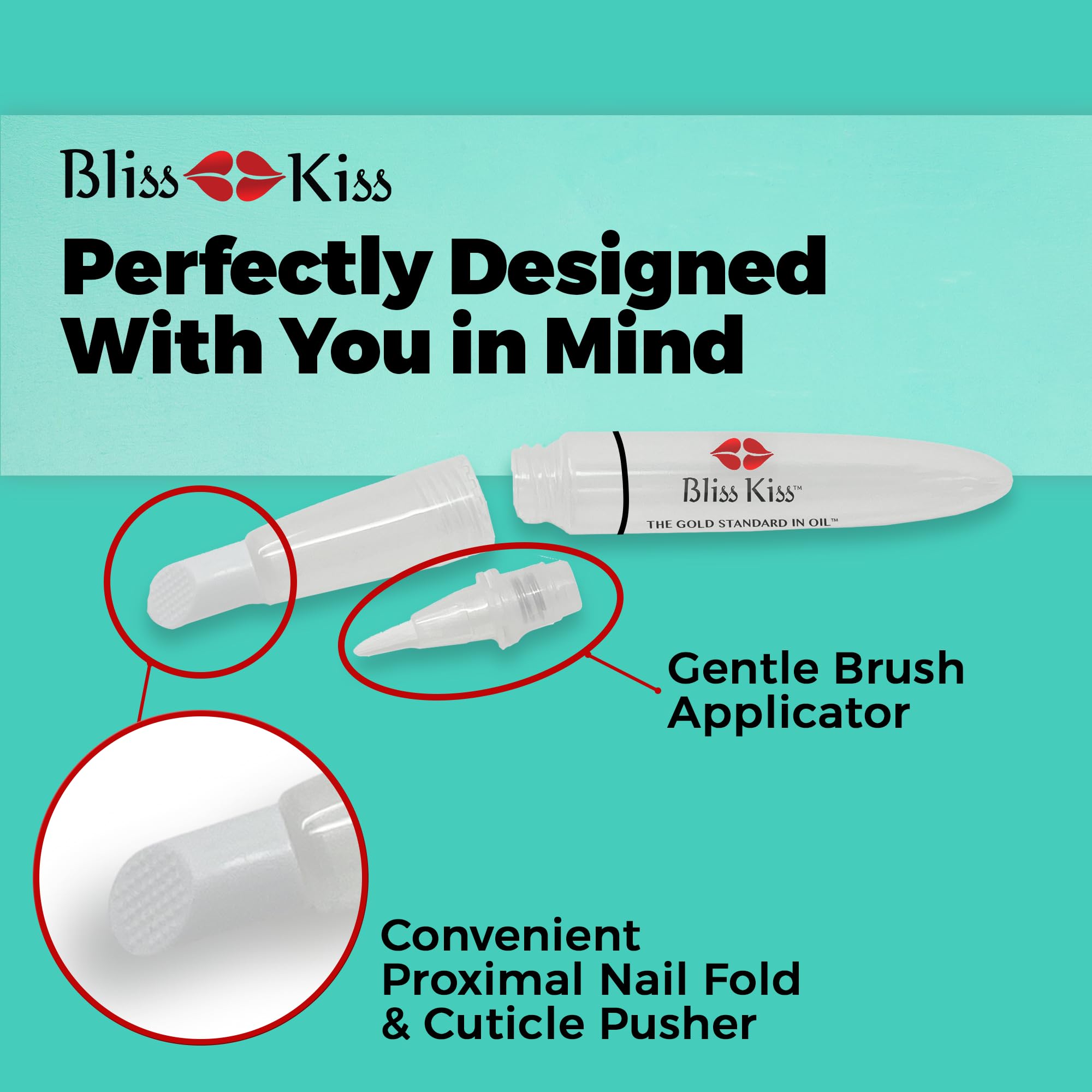 Bliss Kiss daily nail oil use supports healthy-looking cuticles.