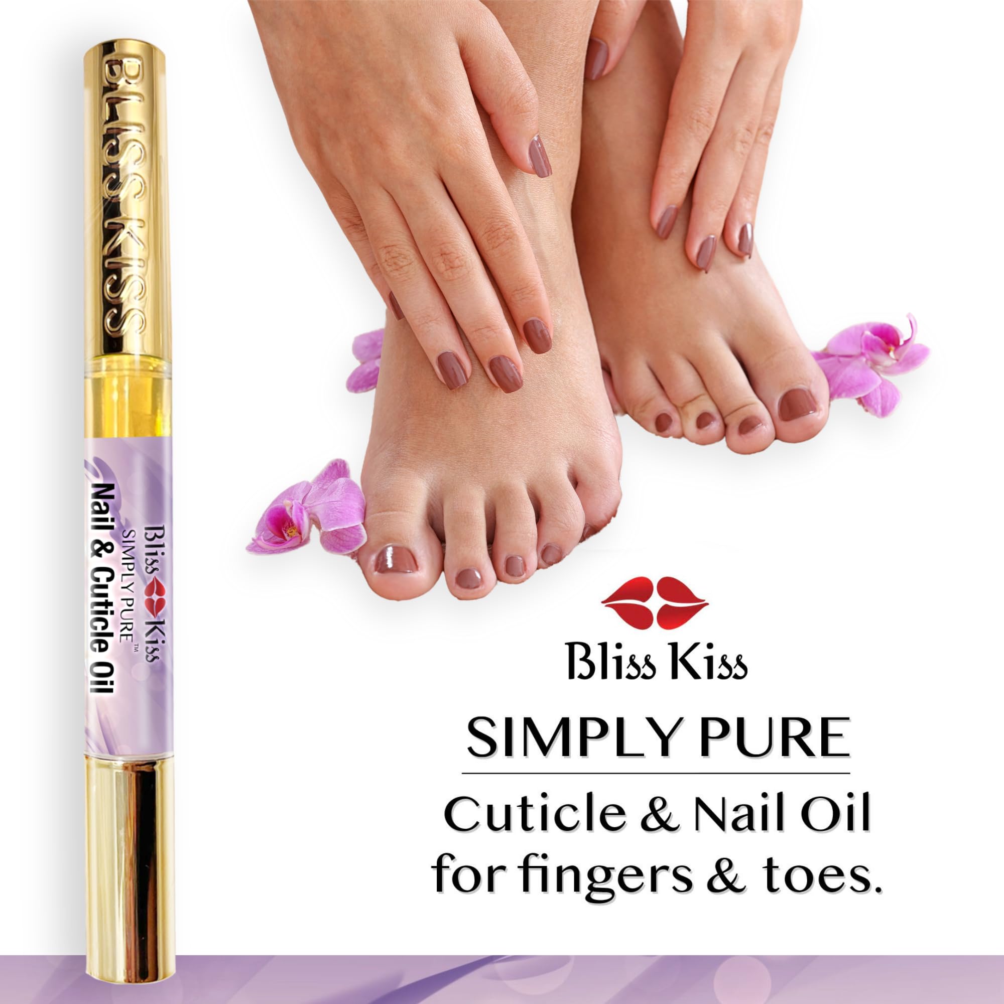 Bliss Kiss hydrates cuticles and surrounding skin for smoother hands.