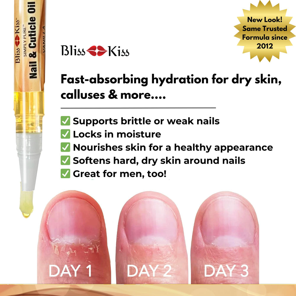 Bliss Kiss fast-absorbing formula leaves nails non-greasy.