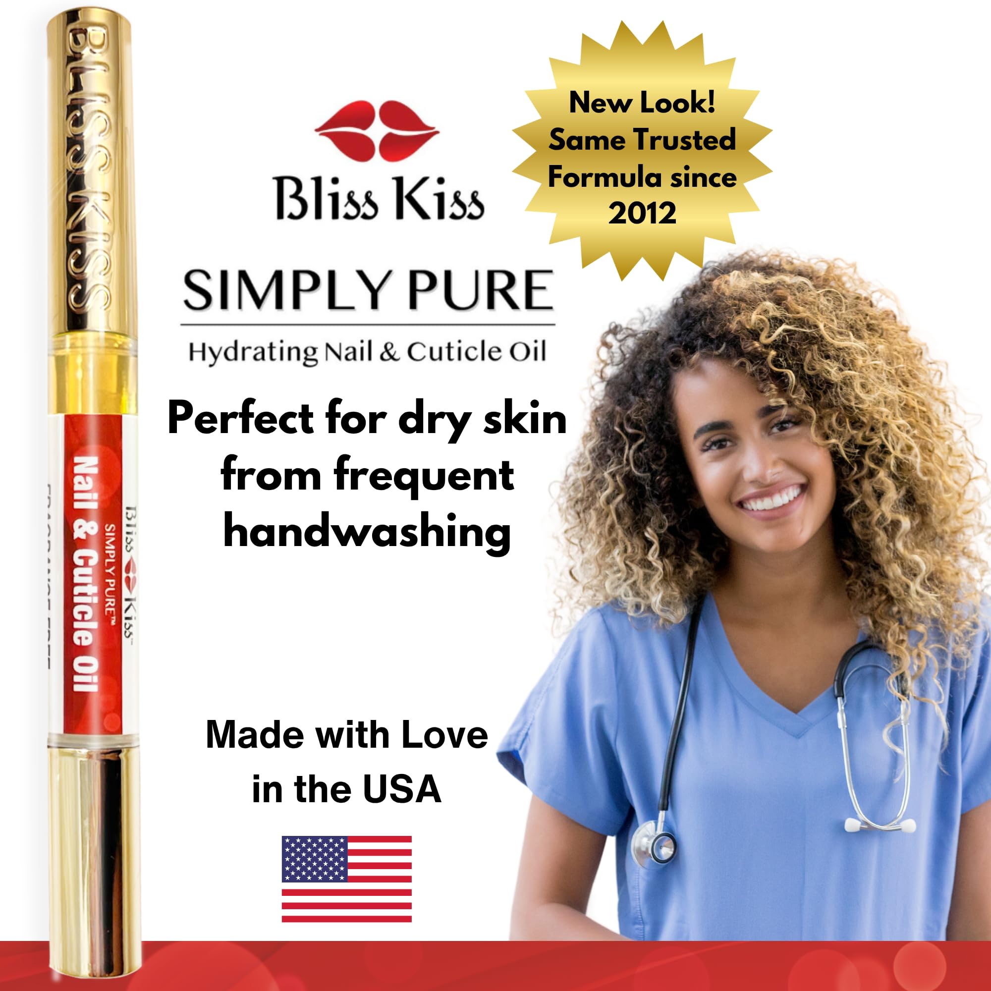 Bliss Kiss fast-absorbing non-greasy formula for nails.