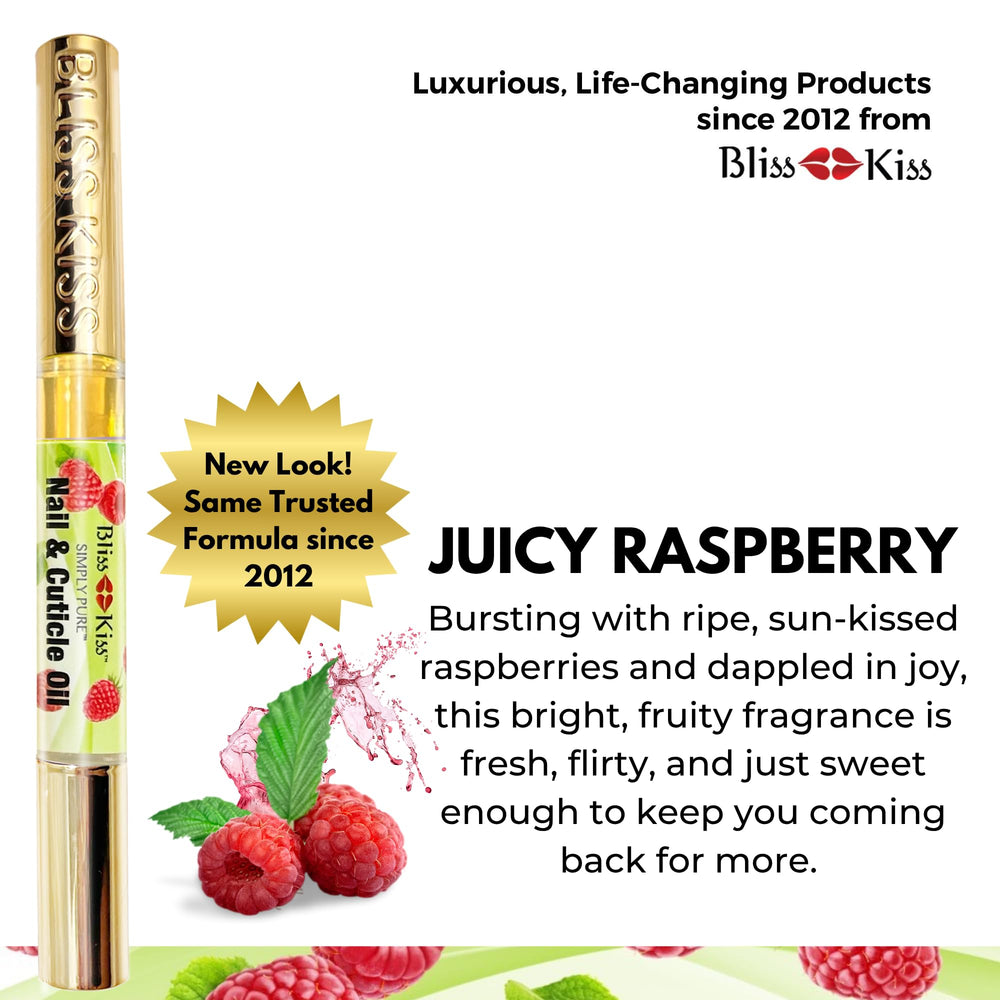 Bliss Kiss jojoba oil nails closeup highlights flexible, less brittle nails.