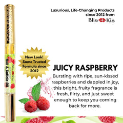 Bliss Kiss jojoba oil nails closeup highlights flexible, less brittle nails.